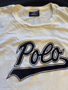 Polo Sport White Short-Sleeved Cotton T with "Polo" logo